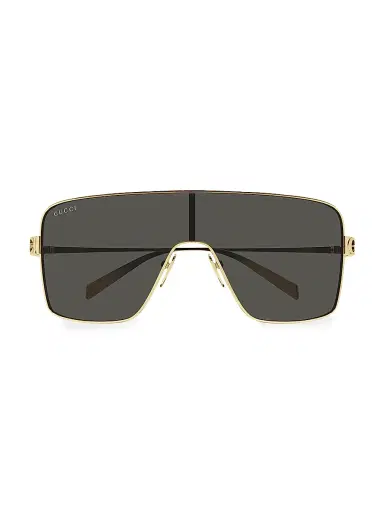 Gucci Women's Block Bending 99MM Shield Sunglasses - Gold | Thumbnail 2 Gucci Women's Block Bending 99MM Shield Sunglasses - Gold | Thumbnail 2