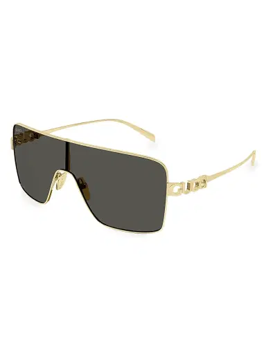 Gucci Women's Block Bending 99MM Shield Sunglasses - Gold | Thumbnail 1 Gucci Women's Block Bending 99MM Shield Sunglasses - Gold | Thumbnail 1