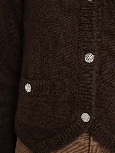 Zadig & Voltaire Women's Westia Bijoux Cashmere Cardigan - Dark Chocolate - Size Medium | Thumbnail 6 Zadig & Voltaire Women's Westia Bijoux Cashmere Cardigan - Dark Chocolate - Size Medium | Thumbnail 6