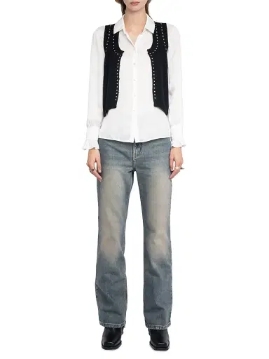 Zadig & Voltaire Women's Dublin Studded Wool-Cashmere Sweater Vest | Thumbnail 2 Zadig & Voltaire Women's Dublin Studded Wool-Cashmere Sweater Vest | Thumbnail 2
