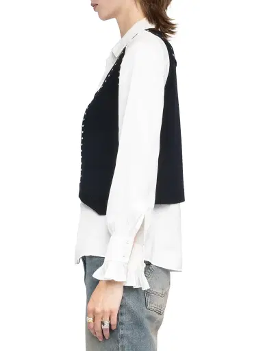 Zadig & Voltaire Women's Dublin Studded Wool-Cashmere Sweater Vest | Thumbnail 5 Zadig & Voltaire Women's Dublin Studded Wool-Cashmere Sweater Vest | Thumbnail 5