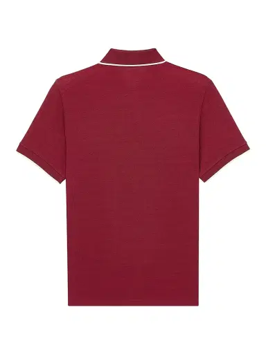 Saint Laurent Men's Cassandre Polo Shirt in Cotton Pique - Bordeaux | Thumbnail 2 Saint Laurent Men's Cassandre Polo Shirt in Cotton Pique - Bordeaux | Thumbnail 2