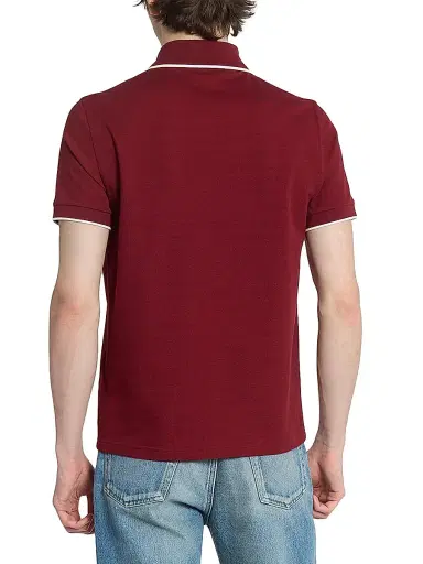 Saint Laurent Men's Cassandre Polo Shirt in Cotton Pique - Bordeaux | Thumbnail 5 Saint Laurent Men's Cassandre Polo Shirt in Cotton Pique - Bordeaux | Thumbnail 5