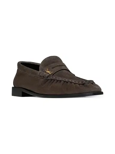 Saint Laurent Women's Le Loafers Supple in Suede - Dark Chocolate - Size 12 | Thumbnail 2 Saint Laurent Women's Le Loafers Supple in Suede - Dark Chocolate - Size 12 | Thumbnail 2