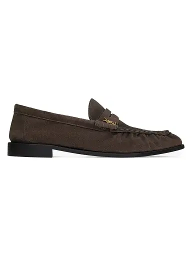 Saint Laurent Women's Le Loafers Supple in Suede - Dark Chocolate - Size 12 | Thumbnail 1 Saint Laurent Women's Le Loafers Supple in Suede - Dark Chocolate - Size 12 | Thumbnail 1