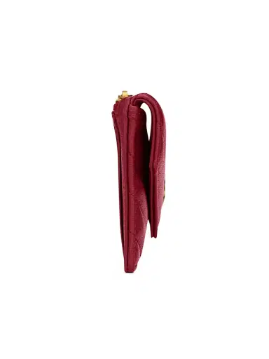 Saint Laurent Women's Cassandre Fragments Flap Card Case in Lambskin Leather - Deeply Red | Thumbnail 3 Saint Laurent Women's Cassandre Fragments Flap Card Case in Lambskin Leather - Deeply Red | Thumbnail 3