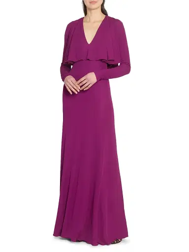 Giambattista Valli Women's Cape Overlay Maxi Dress - Purple | Thumbnail 2 Giambattista Valli Women's Cape Overlay Maxi Dress - Purple | Thumbnail 2