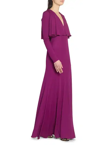 Giambattista Valli Women's Cape Overlay Maxi Dress - Purple | Thumbnail 4 Giambattista Valli Women's Cape Overlay Maxi Dress - Purple | Thumbnail 4