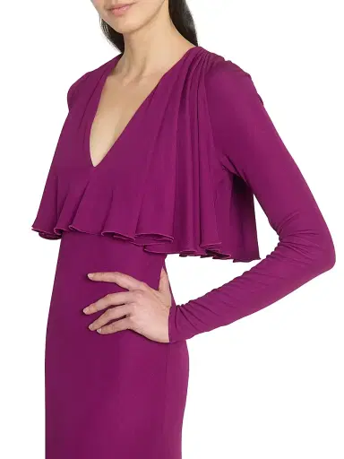 Giambattista Valli Women's Cape Overlay Maxi Dress - Purple | Thumbnail 6 Giambattista Valli Women's Cape Overlay Maxi Dress - Purple | Thumbnail 6
