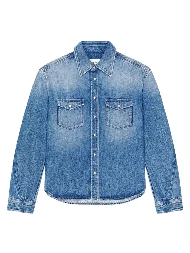 Givenchy Men's Couture Seam Shirt in Shadow Washed Denim - Medium Blue - Size XXL | Thumbnail 1 Givenchy Men's Couture Seam Shirt in Shadow Washed Denim - Medium Blue - Size XXL | Thumbnail 1