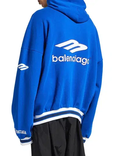 Balenciaga Men's 3B Football Polo Hoodie - Royal Blue White - Size Large | Thumbnail 5 Balenciaga Men's 3B Football Polo Hoodie - Royal Blue White - Size Large | Thumbnail 5