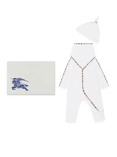 Burberry Baby's Hamilton Coverall, Hat & Bib Set | Thumbnail 5 Burberry Baby's Hamilton Coverall, Hat & Bib Set | Thumbnail 5