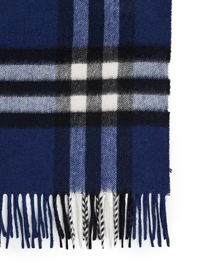 Burberry Men's Cashmere Check Fringed Scarf | Thumbnail 4 Burberry Men's Cashmere Check Fringed Scarf | Thumbnail 4