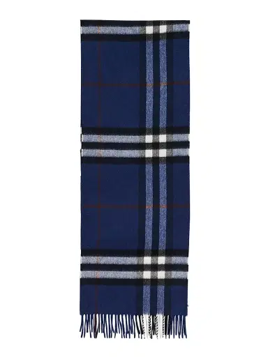 Burberry Men's Cashmere Check Fringed Scarf | Thumbnail 1 Burberry Men's Cashmere Check Fringed Scarf | Thumbnail 1