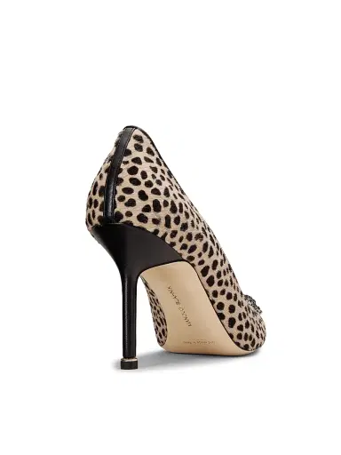 Manolo Blahnik Women's Hangisi Calf Hair & Leather Pumps - Black Print | Thumbnail 3 Manolo Blahnik Women's Hangisi Calf Hair & Leather Pumps - Black Print | Thumbnail 3