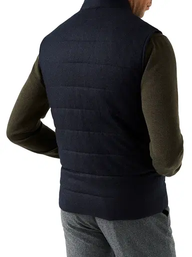 Eton Men's Wool Flannel Padded Vest - Navy - Size XXL | Thumbnail 2 Eton Men's Wool Flannel Padded Vest - Navy - Size XXL | Thumbnail 2