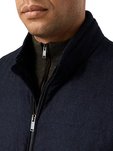Eton Men's Wool Flannel Padded Vest - Navy - Size XXL | Thumbnail 3 Eton Men's Wool Flannel Padded Vest - Navy - Size XXL | Thumbnail 3