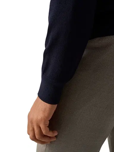 Eton Men's Merino Wool Quarter-Zip Sweater - Navy | Thumbnail 4 Eton Men's Merino Wool Quarter-Zip Sweater - Navy | Thumbnail 4