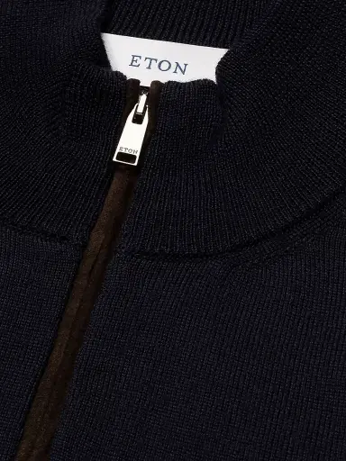 Eton Men's Merino Wool Quarter-Zip Sweater - Navy | Thumbnail 5 Eton Men's Merino Wool Quarter-Zip Sweater - Navy | Thumbnail 5