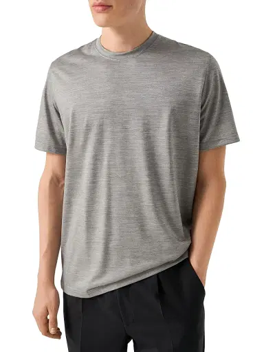 Eton Men's Merino Wool T-Shirt - Grey | Thumbnail 2 Eton Men's Merino Wool T-Shirt - Grey | Thumbnail 2