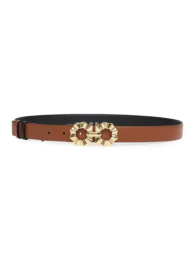 Ferragamo Women's Donna Gancini Buckle Reversible Leather Belt - Nero - Size Large | Thumbnail 2 Ferragamo Women's Donna Gancini Buckle Reversible Leather Belt - Nero - Size Large | Thumbnail 2