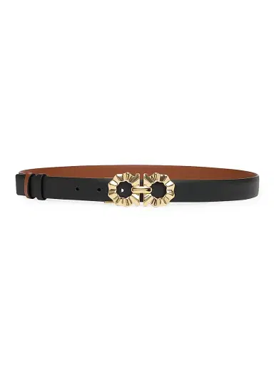 Ferragamo Women's Donna Gancini Buckle Reversible Leather Belt - Nero - Size Large | Thumbnail 1 Ferragamo Women's Donna Gancini Buckle Reversible Leather Belt - Nero - Size Large | Thumbnail 1
