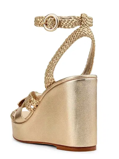Alexandre Birman Women's Suelita 100MM Leather Platform Wedge Sandals - Golden - Size 8 | Thumbnail 3 Alexandre Birman Women's Suelita 100MM Leather Platform Wedge Sandals - Golden - Size 8 | Thumbnail 3