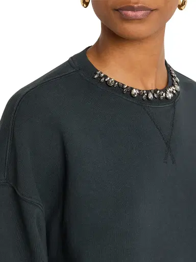Golden Goose Women's Golden Jeweled Cropped Sweatshirt - Black - Size XXS | Thumbnail 5 Golden Goose Women's Golden Jeweled Cropped Sweatshirt - Black - Size XXS | Thumbnail 5