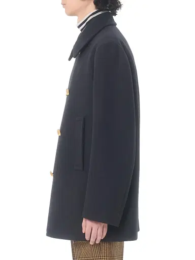 Valentino Garavani Men's Double-Breasted Wool Felt Coat - Marine - Size 40 | Thumbnail 3 Valentino Garavani Men's Double-Breasted Wool Felt Coat - Marine - Size 40 | Thumbnail 3