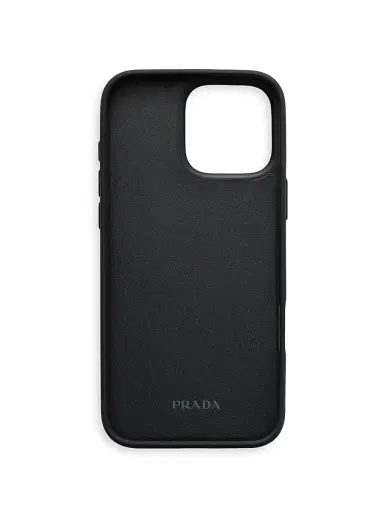 Prada Women's Saffiano Leather Case For Iphone 16 Pro Max - Black | Thumbnail 3 Prada Women's Saffiano Leather Case For Iphone 16 Pro Max - Black | Thumbnail 3