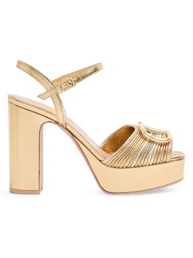 Valentino Garavani Women's VLogo 115MM Signature Metallic Platform Sandals | Thumbnail 1 Valentino Garavani Women's VLogo 115MM Signature Metallic Platform Sandals | Thumbnail 1