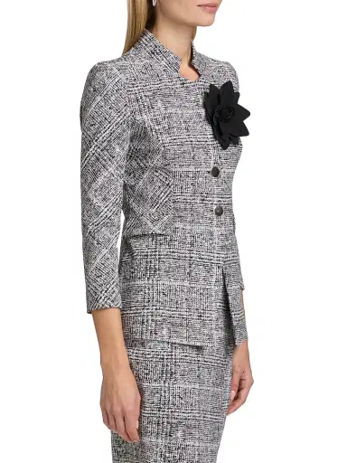 Chiara Boni La Petite Robe Women's Hisako Print Flower Jacket | Thumbnail 4 Chiara Boni La Petite Robe Women's Hisako Print Flower Jacket | Thumbnail 4