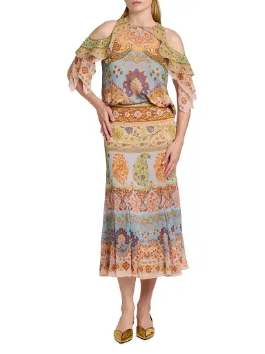 Etro Women's Paisley Godet Midi-Skirt | Thumbnail 2 Etro Women's Paisley Godet Midi-Skirt | Thumbnail 2