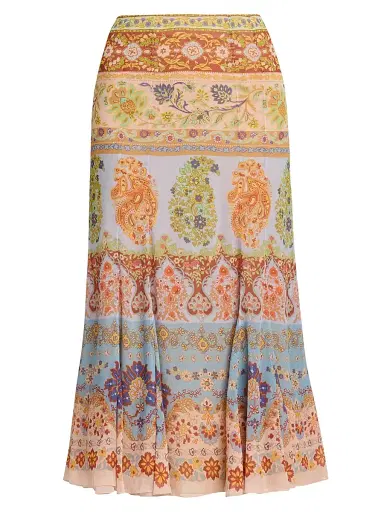 Etro Women's Paisley Godet Midi-Skirt | Thumbnail 1 Etro Women's Paisley Godet Midi-Skirt | Thumbnail 1