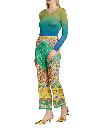 Etro Women's Paisley Bootcut Trousers | Thumbnail 2 Etro Women's Paisley Bootcut Trousers | Thumbnail 2