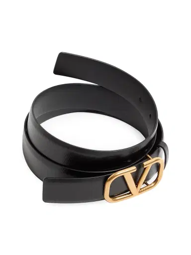 Valentino Garavani Men's VLogo Signature Calfskin Belt - Black | Thumbnail 3 Valentino Garavani Men's VLogo Signature Calfskin Belt - Black | Thumbnail 3