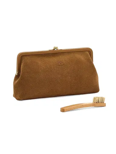 Il Bisonte Women's Manuela Classic Suede Clutch - Gianduia | Thumbnail 3 Il Bisonte Women's Manuela Classic Suede Clutch - Gianduia | Thumbnail 3