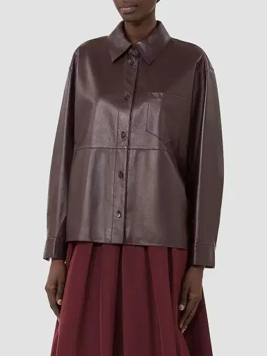Weekend Max Mara Women's Nappa Leather Shirt Jacket | Thumbnail 2 Weekend Max Mara Women's Nappa Leather Shirt Jacket | Thumbnail 2
