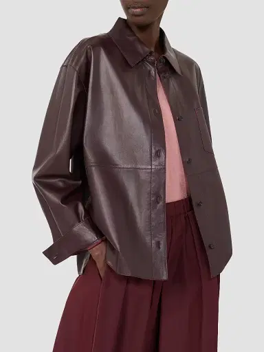 Weekend Max Mara Women's Nappa Leather Shirt Jacket | Thumbnail 4 Weekend Max Mara Women's Nappa Leather Shirt Jacket | Thumbnail 4
