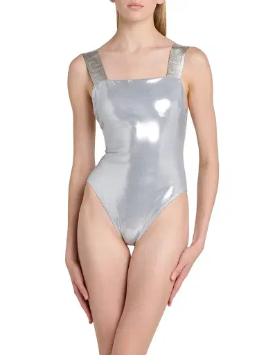 Versace Women's Laminated Metallic One-Piece Swimsuit - Silver - Size Small | Thumbnail 3 Versace Women's Laminated Metallic One-Piece Swimsuit - Silver - Size Small | Thumbnail 3