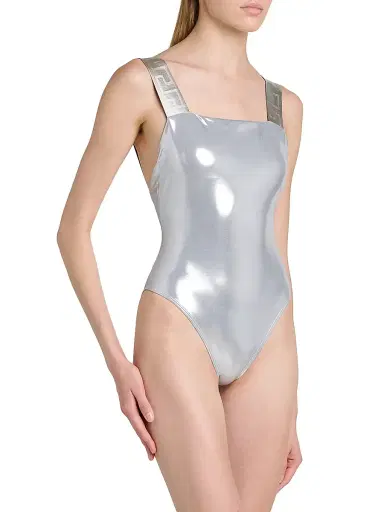 Versace Women's Laminated Metallic One-Piece Swimsuit - Silver - Size Small | Thumbnail 4 Versace Women's Laminated Metallic One-Piece Swimsuit - Silver - Size Small | Thumbnail 4