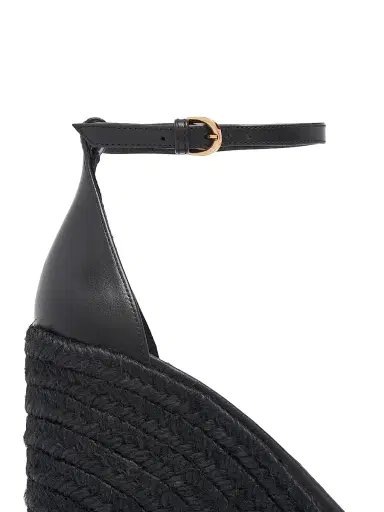 Versace Women's Medusa 120MM Leather Espadrille Sandals - Black Gold - Size 10 | Thumbnail 7 Versace Women's Medusa 120MM Leather Espadrille Sandals - Black Gold - Size 10 | Thumbnail 7