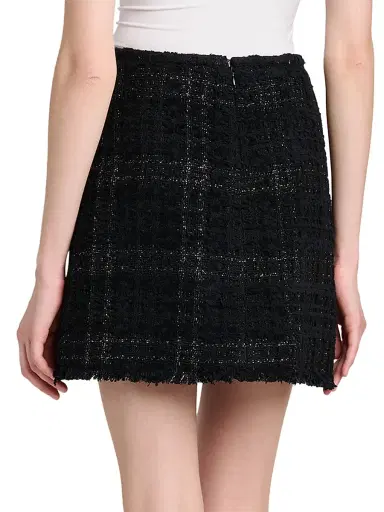 Versace Women's Cotton-Blend Tweed Miniskirt - Black | Thumbnail 5 Versace Women's Cotton-Blend Tweed Miniskirt - Black | Thumbnail 5