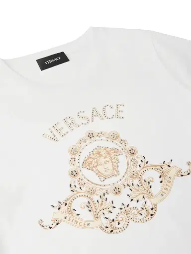 Versace Little Kid's & Kid's Medusa Hall Crest Print T-Shirt - White - Size 8 | Thumbnail 3 Versace Little Kid's & Kid's Medusa Hall Crest Print T-Shirt - White - Size 8 | Thumbnail 3