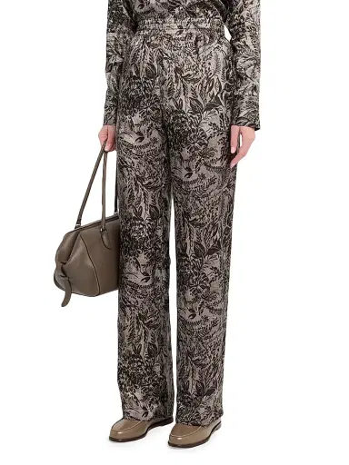 Golden Goose Women's Golden Floral Twill Pants - Grey - Size 10 | Thumbnail 3 Golden Goose Women's Golden Floral Twill Pants - Grey - Size 10 | Thumbnail 3