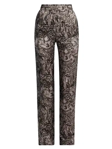 Golden Goose Women's Golden Floral Twill Pants - Grey - Size 10 | Thumbnail 1 Golden Goose Women's Golden Floral Twill Pants - Grey - Size 10 | Thumbnail 1