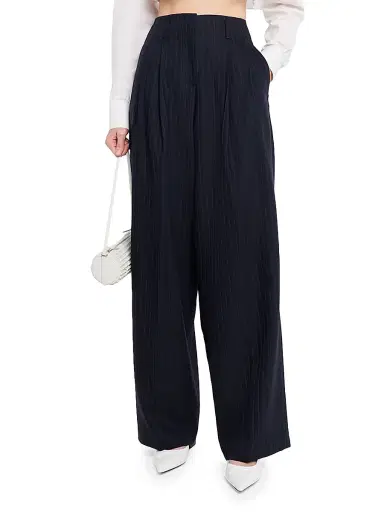 Golden Goose Women's Journey Pinstripe Wool Pants - Dark Blue - Size 10 | Thumbnail 2 Golden Goose Women's Journey Pinstripe Wool Pants - Dark Blue - Size 10 | Thumbnail 2