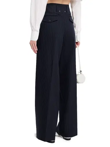 Golden Goose Women's Journey Pinstripe Wool Pants - Dark Blue - Size 10 | Thumbnail 4 Golden Goose Women's Journey Pinstripe Wool Pants - Dark Blue - Size 10 | Thumbnail 4