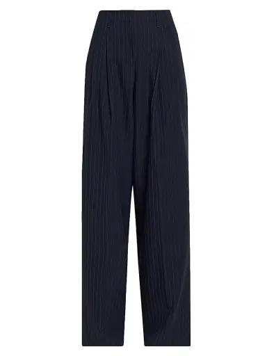 Golden Goose Women's Journey Pinstripe Wool Pants - Dark Blue - Size 10 | Thumbnail 1 Golden Goose Women's Journey Pinstripe Wool Pants - Dark Blue - Size 10 | Thumbnail 1