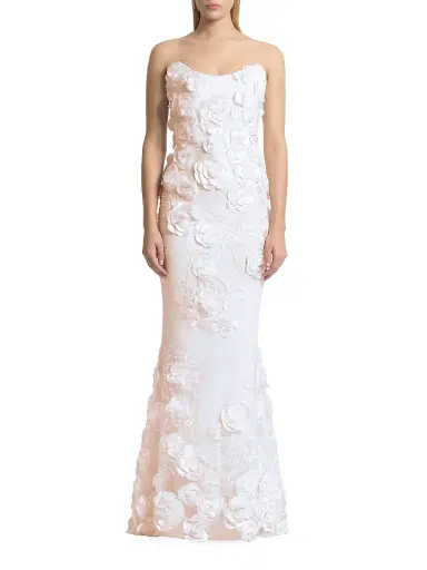 Zhivago Women's Aonia Floral Appliqué Mermaid Gown - Ivory - Size 10 | Thumbnail 3 Zhivago Women's Aonia Floral Appliqué Mermaid Gown - Ivory - Size 10 | Thumbnail 3